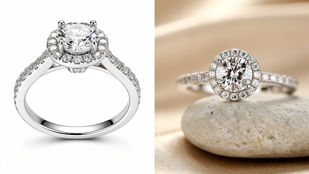 Round Halo Engagement Ring — Yellow Gold