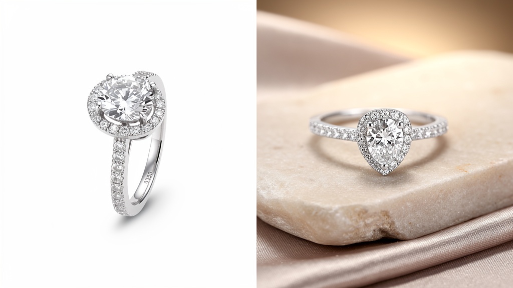 Pear Halo Engagement Ring — Yellow Gold