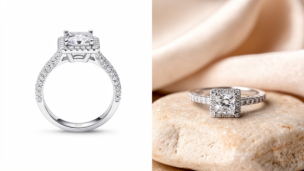 Princess Halo Engagement Ring — Yellow Gold