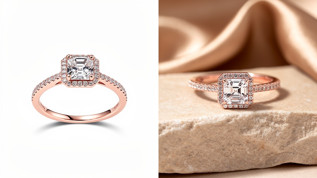 Asscher Halo Engagement Ring — Yellow Gold