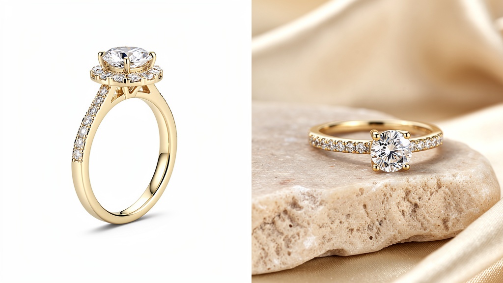 Round Hidden Halo Engagement Ring — Yellow Gold