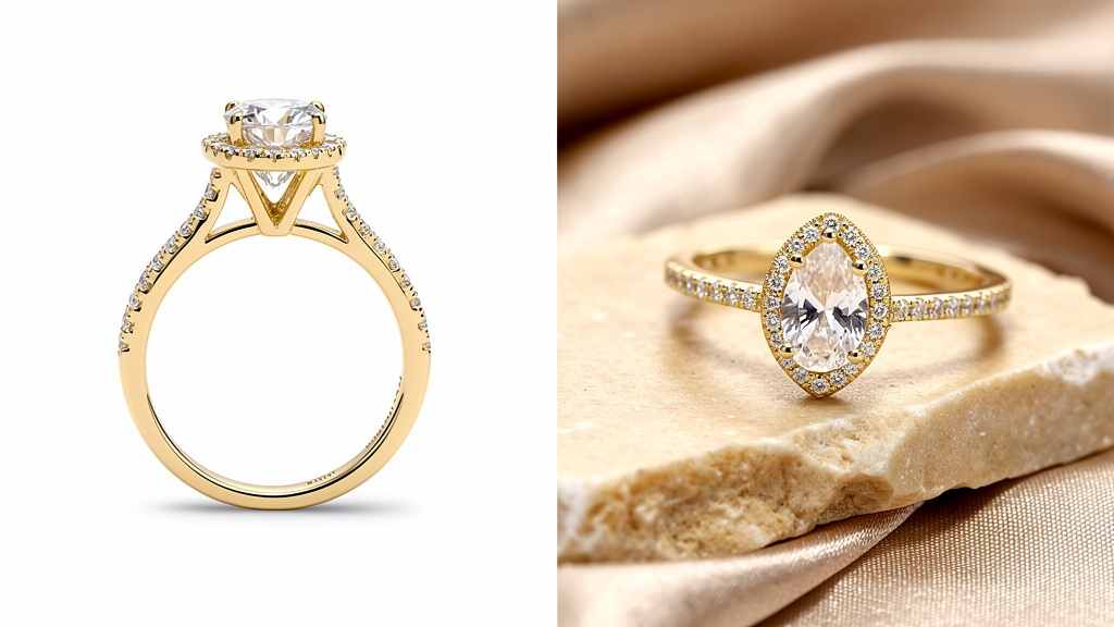 Pear Hidden Halo Engagement Ring — Yellow Gold