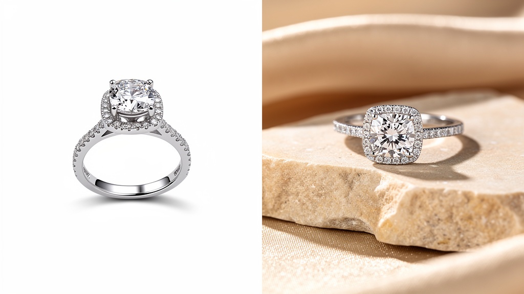 Cushion Hidden Halo Engagement Ring — Yellow Gold