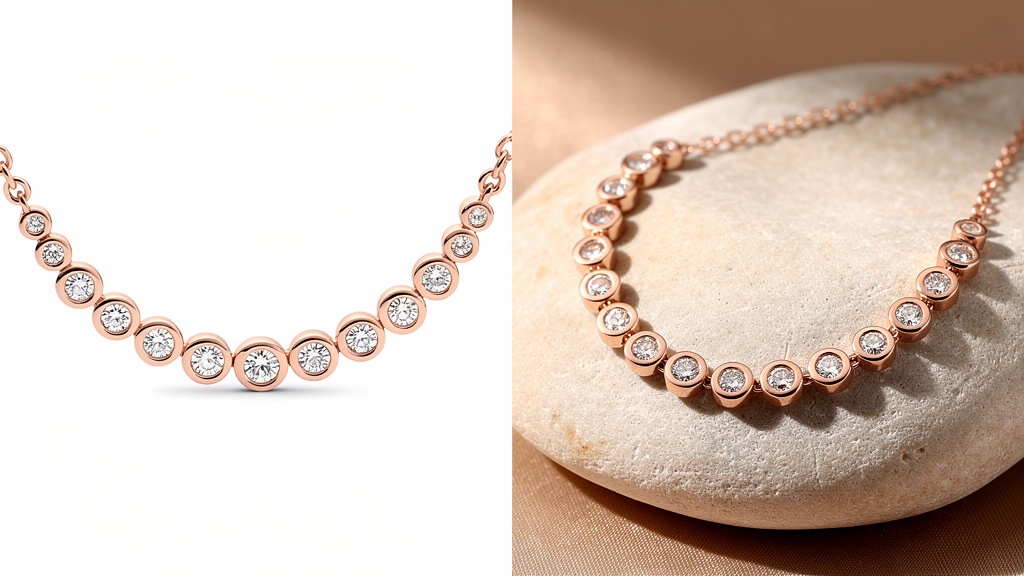 Bezel Tennis Necklace — Yellow Gold