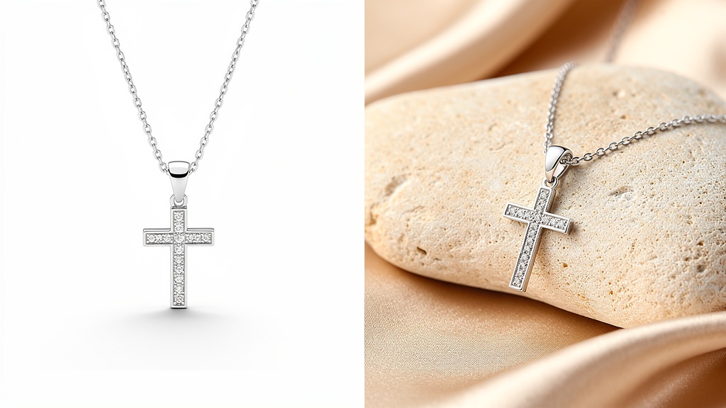 Small Diamond Cross Pendant — Yellow Gold